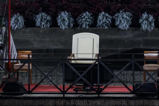 The empty chair that had been prepared for Pope Francis during the Via Crucis procession Rome, Italy, 29 March 2024. 'To preserve his health in view of tomorrow's Vigil and the Holy Mass on Easter Sunday, this evening Pope Francis will follow the Via Crucis at Colosseum from Casa Santa Marta', as communicated by the Vatican Press Office. EPA/FABIO FRUSTACI