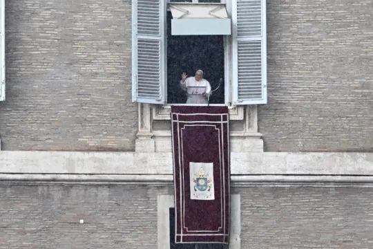 Pope Francis leads his Angelus prayer from his office window overlooking Saint Peter's Square at the Vatican City, 11 February 2024. EPA/CLAUDIO PERI