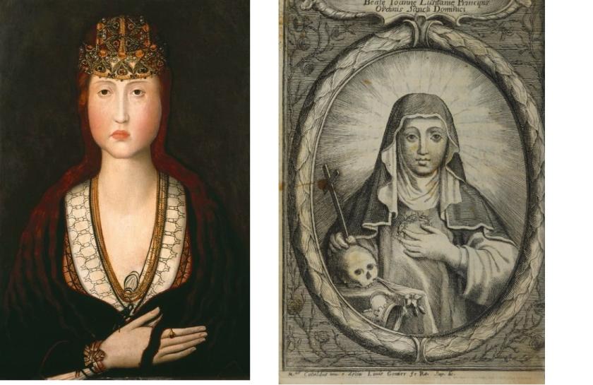 Johanna van Portugal (1452-1490), voor en na haar intrede.