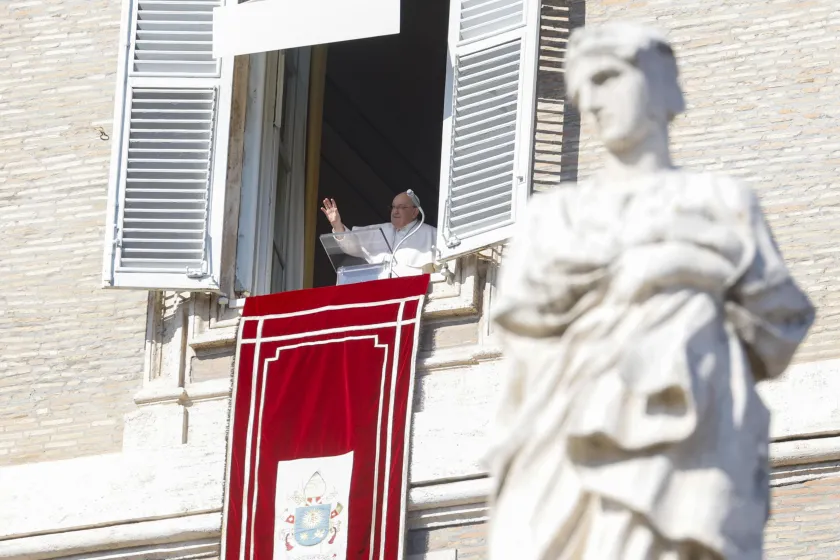 Pope Francis leads the Angelus prayer from the window of his office overlooking St. Peter's Square in Vatican City, 04 February 2024. EPA/FABIO FRUSTACI